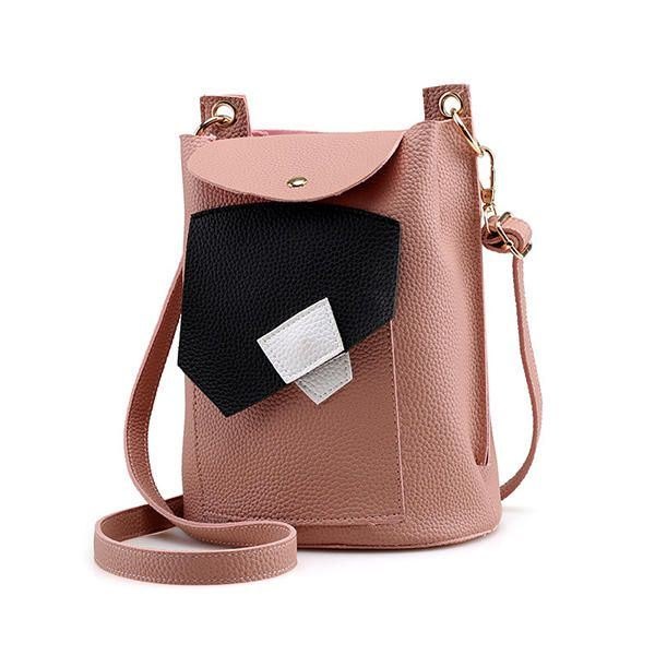 Dame Pu Skinn Søt Telefonveske Trendy Mini Crossbody Skulderveske