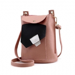 Dame Pu Skinn Søt Telefonveske Trendy Mini Crossbody Skulderveske