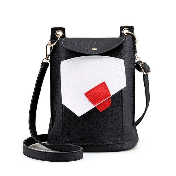 Dame Pu Skinn Søt Telefonveske Trendy Mini Crossbody Skulderveske