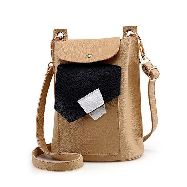 Dame Pu Skinn Søt Telefonveske Trendy Mini Crossbody Skulderveske