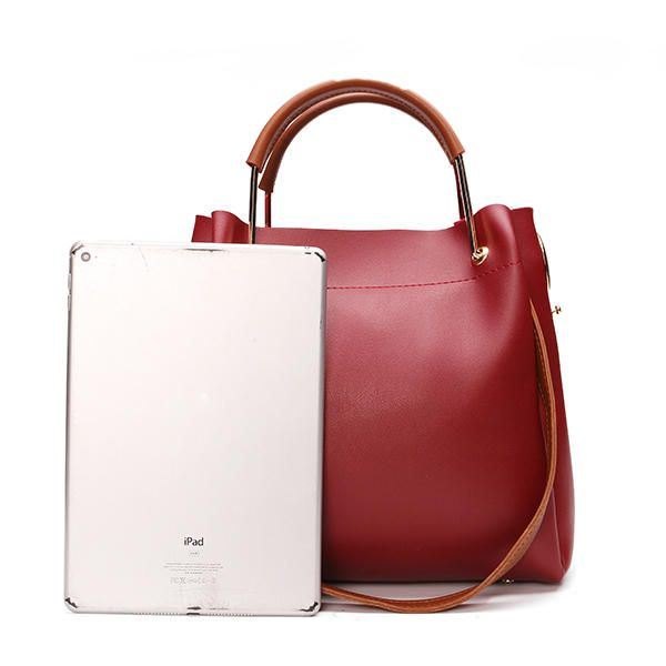 Dame Pu Skinnduster Håndveske Casual Crossbody Bag