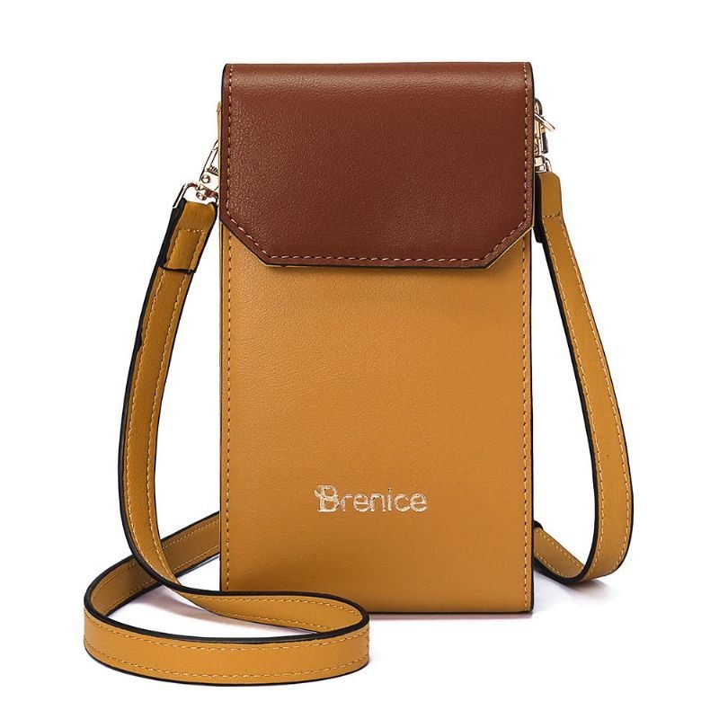 Dame Solid Flap Card Bag Telefonveske Crossbody Bag