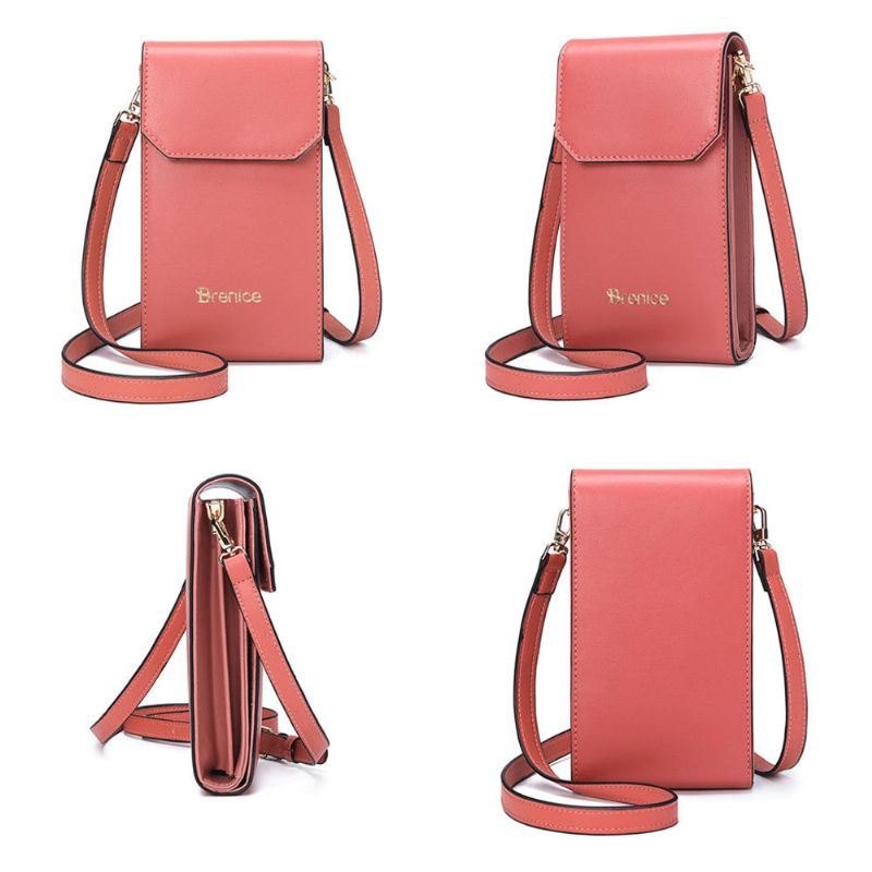 Dame Solid Flap Card Bag Telefonveske Crossbody Bag