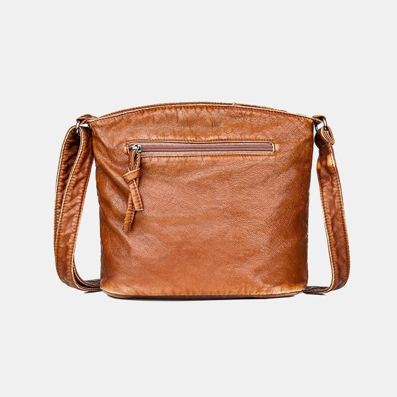 Dame Solid Multi-pocket Middelaldrende Crossbody Bag Skulderveske