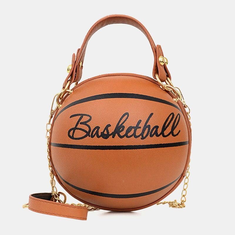 Dame Unik Design Basketball Fotball Look Mini Rund Bag Hangbag Mote Justerbar Skulderveske Cross Body Bag