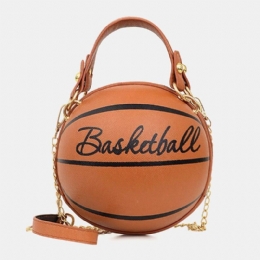 Dame Unik Design Basketball Fotball Look Mini Rund Bag Hangbag Mote Justerbar Skulderveske Cross Body Bag