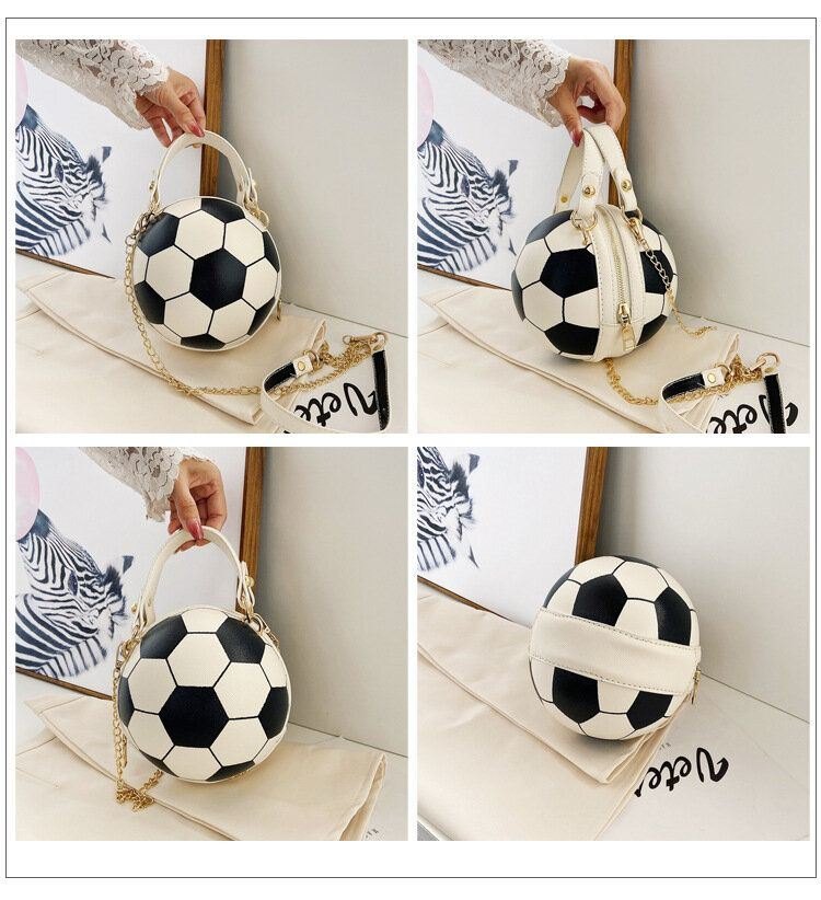 Dame Unik Design Basketball Fotball Look Mini Rund Bag Hangbag Mote Justerbar Skulderveske Cross Body Bag