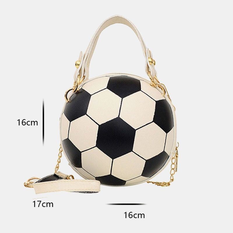 Dame Unik Design Basketball Fotball Look Mini Rund Bag Hangbag Mote Justerbar Skulderveske Cross Body Bag