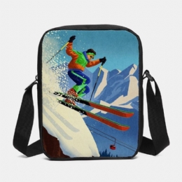 Dame Vinter 2022 Uformelt Skiutskrift Vanntett Crossbody-veske