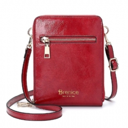 Damedesign Multifunksjonstelefonveske Oljevoksskinn Crossbody-veske