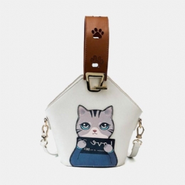 Damemote Søt Katt Crossbody Bag Håndveske Skulderveske