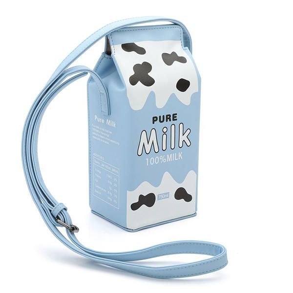 Damemote Søt Milk Box Crossbody Bag Uformelt Telefonveske