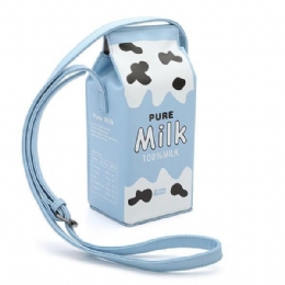 Damemote Søt Milk Box Crossbody Bag Uformelt Telefonveske