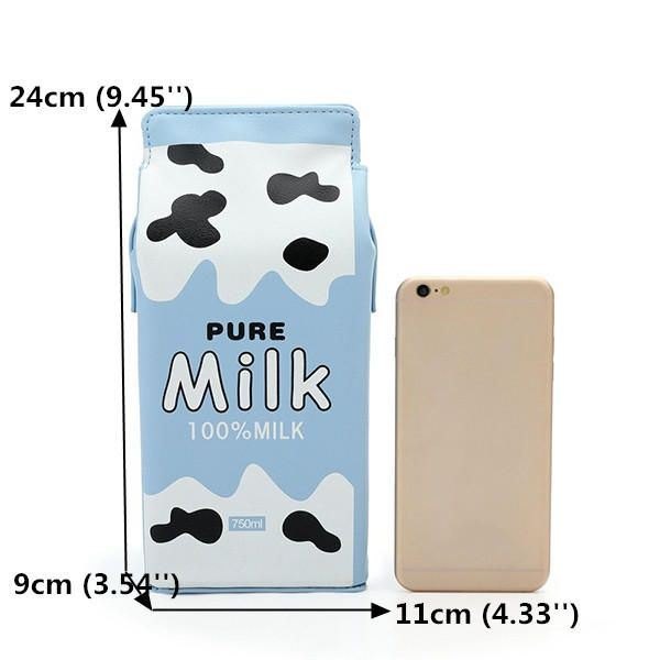 Damemote Søt Milk Box Crossbody Bag Uformelt Telefonveske