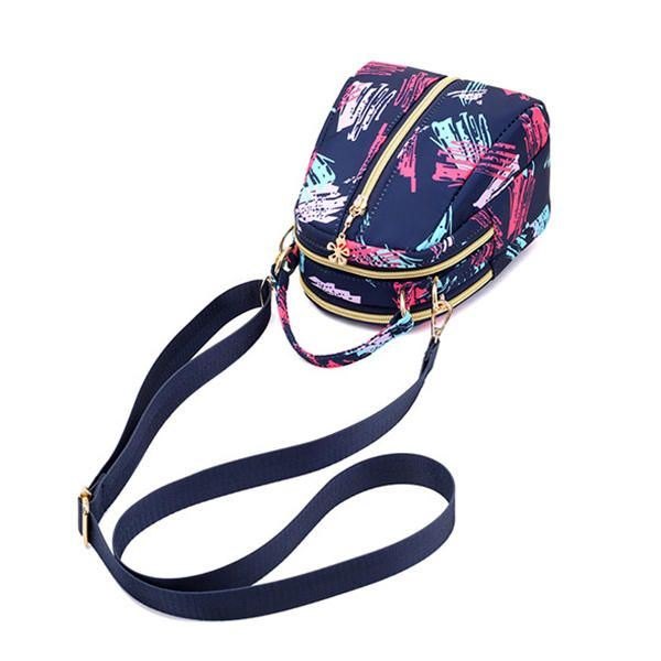 Dametrykk Nylon Casual Crossbody Bag Lett Skulderveske Håndveske