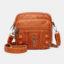 Damevasket Pu-skinn Retro 6.3 Tommers Telefonveske Med Stor Kapasitet Myk Crossbody-vesker Skulderveske