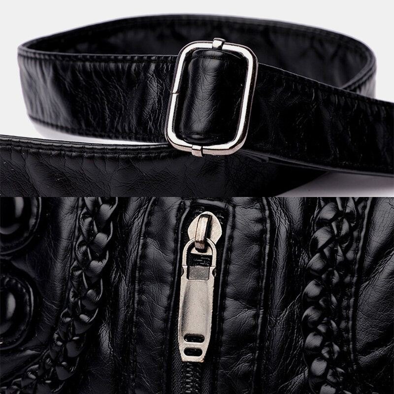 Damevasket Pu-skinn Retro 6.3 Tommers Telefonveske Med Stor Kapasitet Myk Crossbody-vesker Skulderveske