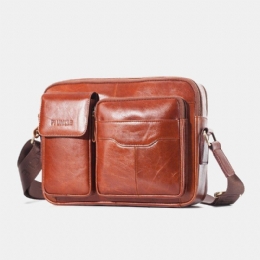 Ekte Skinn For Herre Med Stor Kapasitet Crossbody-veske Business Bag For Outdoor Business