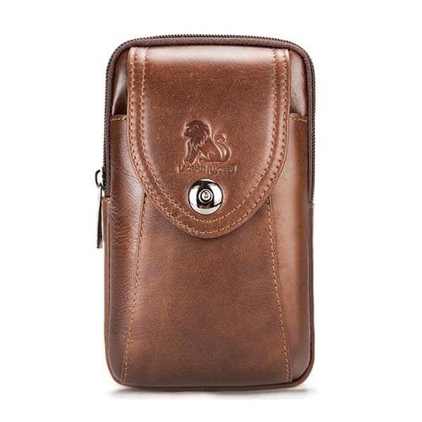 Ekte Skinn For Herre Vintage Minimalistisk Mote 6-tommers Telefonveske Midjeveske Crossbody-veske