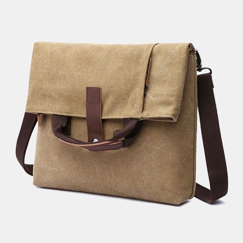 Herre Canvas Anti-tyveri Vanntett Vintage Messenger Bag Skulderveske Crossbody Bag Håndveske