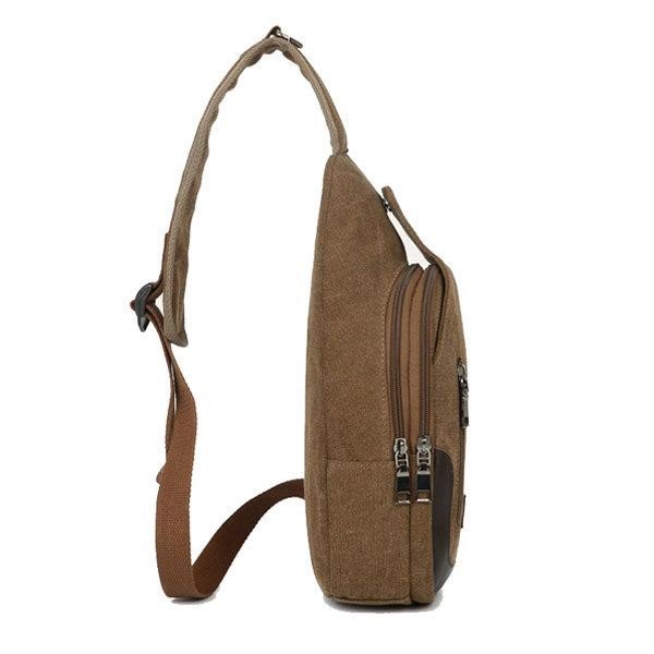 Herre Canvas Fritid Crossbody Bag Outdoor Travel Multifunction Ipad Pack