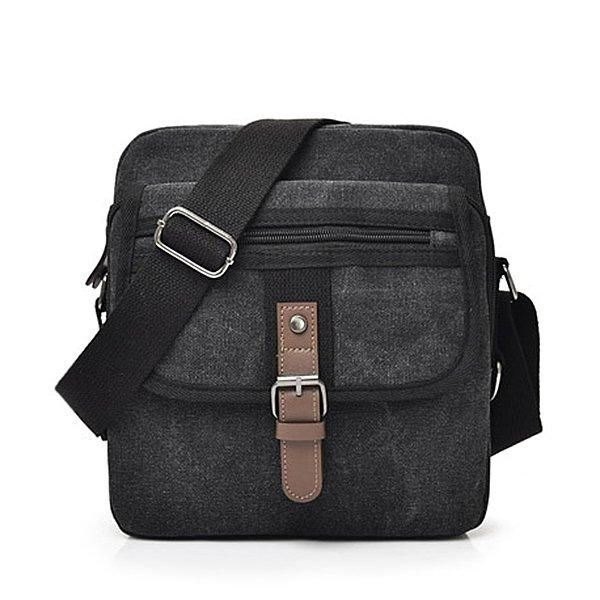 Herre Canvas Multifunksjonell Vintage Crossbody Bag Skulderveske Casual Business Travel Pack