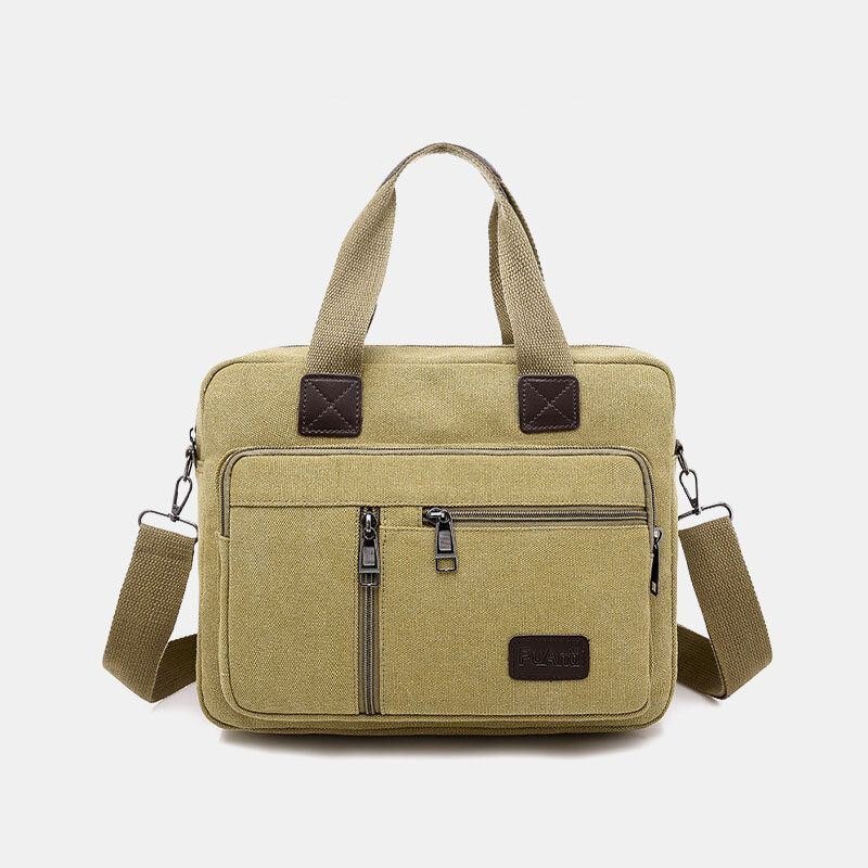 Herre Canvas Multipocket Crossbody-veske Med Stor Kapasitet