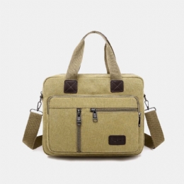 Herre Canvas Multipocket Crossbody-veske Med Stor Kapasitet