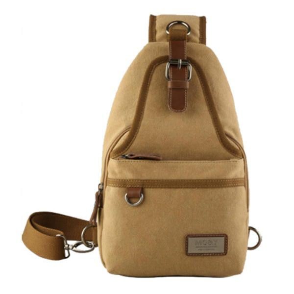 Herre Canvas Retro Crossbody Bag Brystveske Casual Outdoor Sports Skulderveske