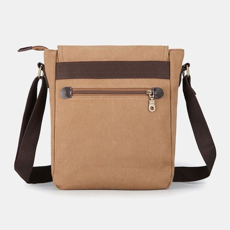 Herre Canvas Retro Skulderveske Med Stor Kapasitet Crossbody-veske