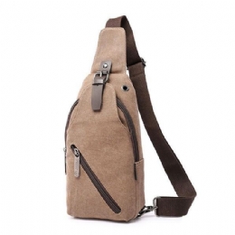 Herre Canvas Sling Bag Outdoor Sport Casual Chest Pack Crossbody Swagger Bag