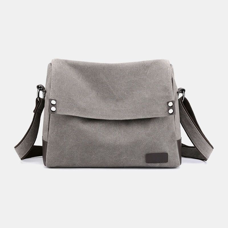 Herre Canvas Vintage Multifunksjon Crossbody Bag Med Stor Kapasitet Uformell Skulderveske