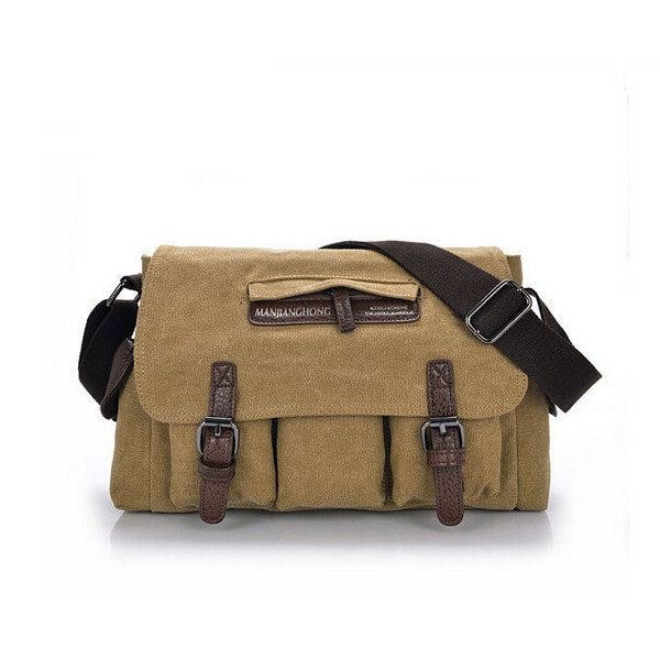 Herre Casual Canvas Messenger Bag Reiseskulder