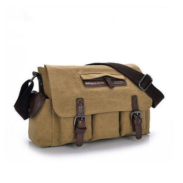 Herre Casual Canvas Messenger Bag Reiseskulder