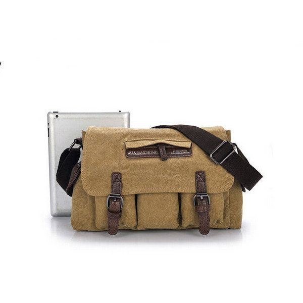 Herre Casual Canvas Messenger Bag Reiseskulder