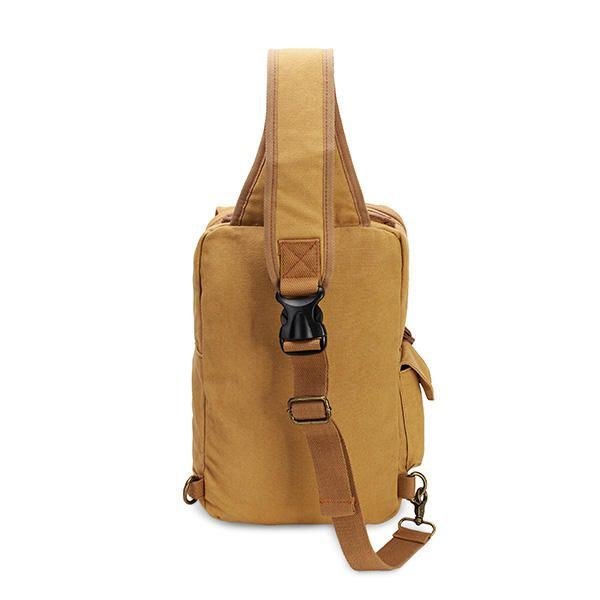 Herre Casual Canvas Outdoor Sport Skulder Ipad Bryst Crossbody Bag