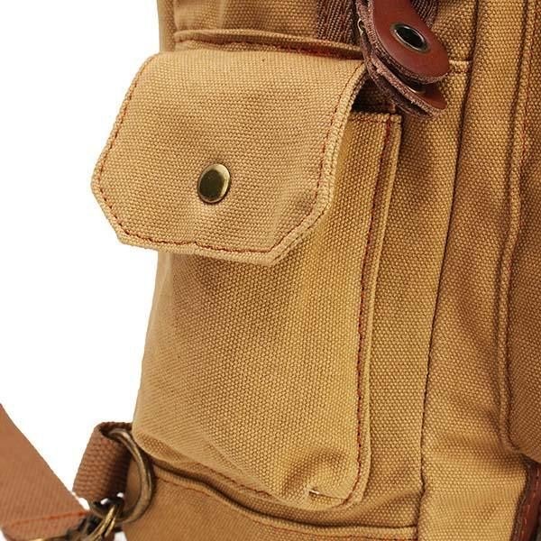 Herre Casual Canvas Outdoor Sport Skulder Ipad Bryst Crossbody Bag