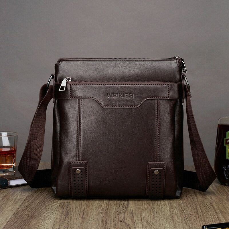 Herre Crossbody-vesker Med Stor Kapasitet Multi-lomme Slitasjebestandig 6.5 Tommers Telefonveske Messenger Bag Skulderveske