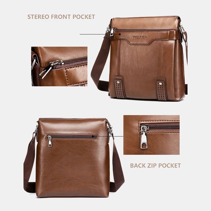 Herre Crossbody-vesker Med Stor Kapasitet Multi-lomme Slitasjebestandig 6.5 Tommers Telefonveske Messenger Bag Skulderveske