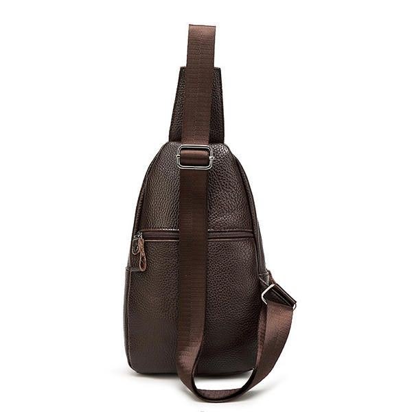 Herre Dame Brystveske I Ekte Skinn Mote Retro Casual Crossbody-veske Med 3 Farger