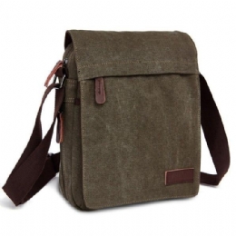 Herre Dame Canvas Fritid Multi Pocket Crossboby Bag Kapasitet Skulderveske