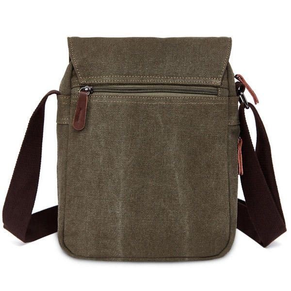 Herre Dame Canvas Fritid Multi Pocket Crossboby Bag Kapasitet Skulderveske