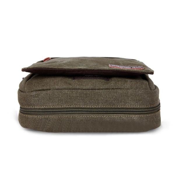 Herre Dame Canvas Fritid Multi Pocket Crossboby Bag Kapasitet Skulderveske