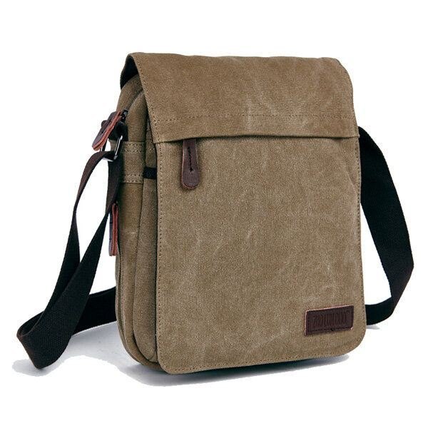 Herre Dame Canvas Fritid Multi Pocket Crossboby Bag Kapasitet Skulderveske