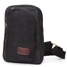 Herre Dame Casual Canvas Skuldervesker Chest Pack Messenger Bag