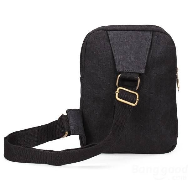 Herre Dame Casual Canvas Skuldervesker Chest Pack Messenger Bag