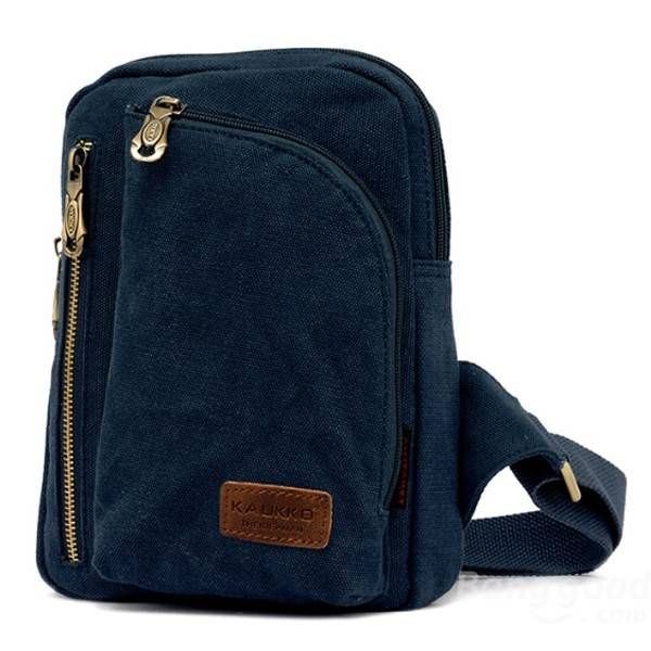 Herre Dame Casual Canvas Skuldervesker Chest Pack Messenger Bag