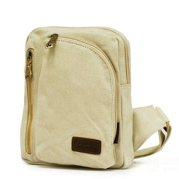 Herre Dame Casual Canvas Skuldervesker Chest Pack Messenger Bag