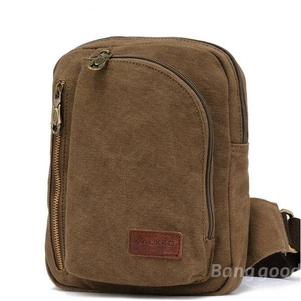 Herre Dame Casual Canvas Skuldervesker Chest Pack Messenger Bag