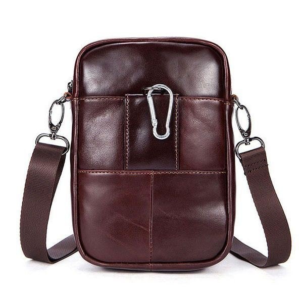 Herre Dame Ekte Skinn Casual Business Vintage Crossbody Bag